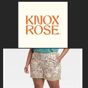 KNOX ROSE brown-print shorts M NWT